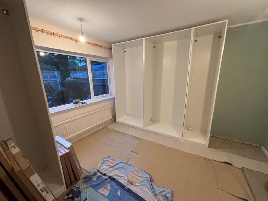 Wardrobes being installed