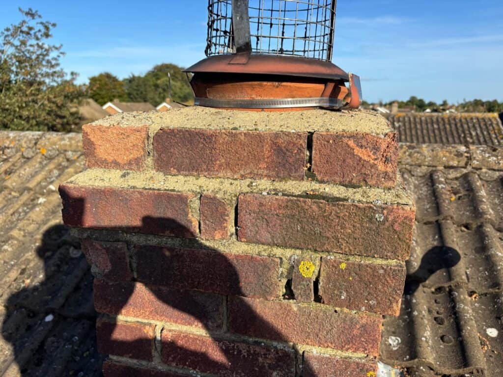Old chimney crown in need of repair